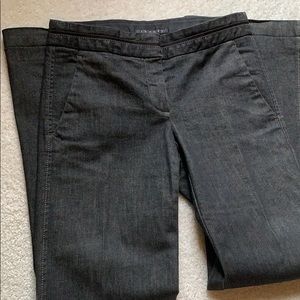 Theory Charcoal Boot Cut Black Cotton Trim Jeans 0